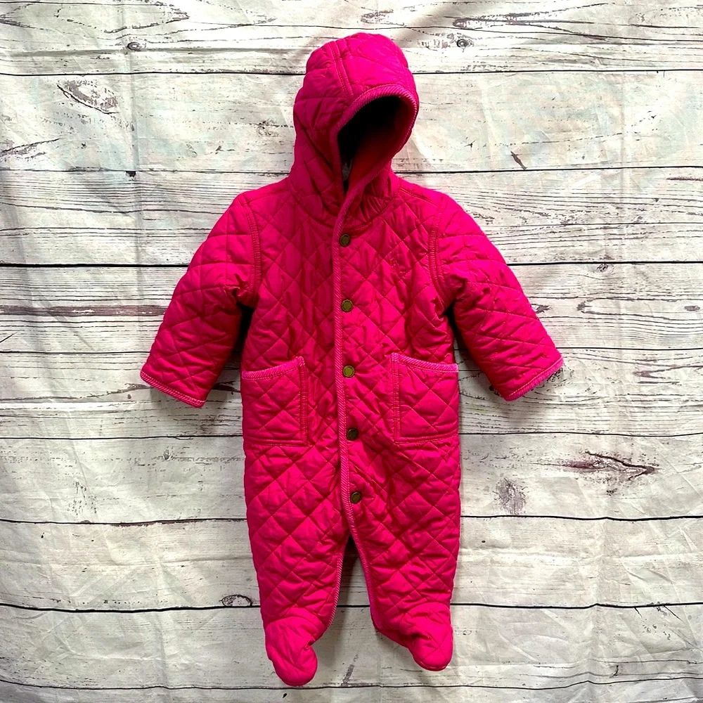Ralph Lauren Pink Quilted Bunting Snowsuit Size 6 Months